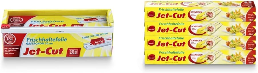 Jet-Cut Frischhaltefolie zum Schneiden, Gastronomie 30cm x 300m, PVC transparent, 1 Stück & Frischha