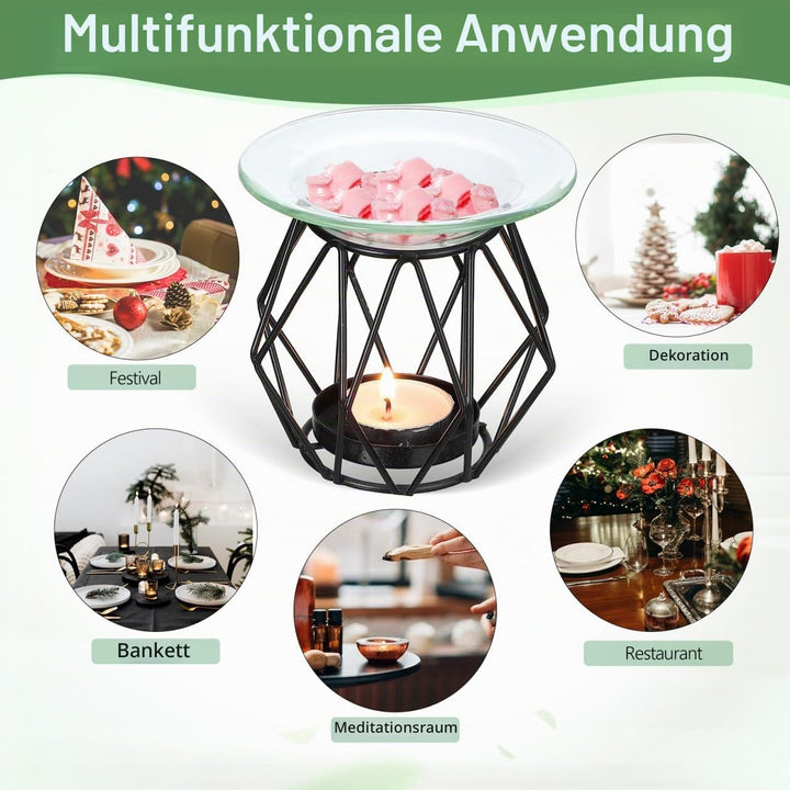 5 Stück Ersatzschale für Ölwärmer Wachsschmelzhalter aus Glas Runde Aromatherapie Kerzenwärmerplatte