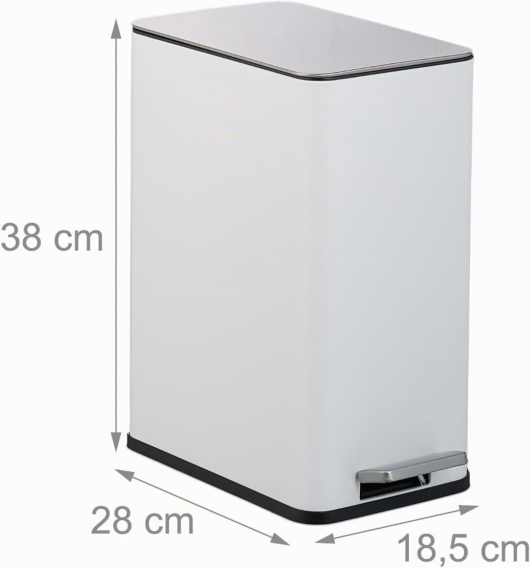 Relaxdays Kosmetikeimer, 10 Liter, Absenkautomatik, entnehmbarer Inneneimer, Bad Mülleimer mit Decke