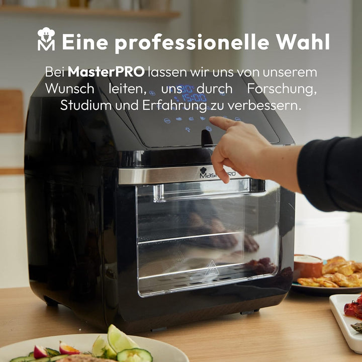 MasterPRO Rocket 1100 | Heissluftfritteuse und Backofen Ölfrei | Fritteuse | 11 L und 1800 Watt | LE