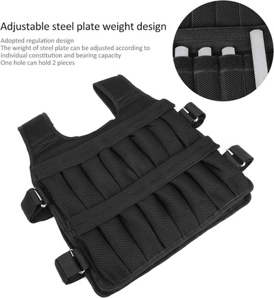 Gewichtete Weste mit 12 Taschen 35 kg Verstellbares Training Gewichtete Weste Ohne Gewichte Oxford-S