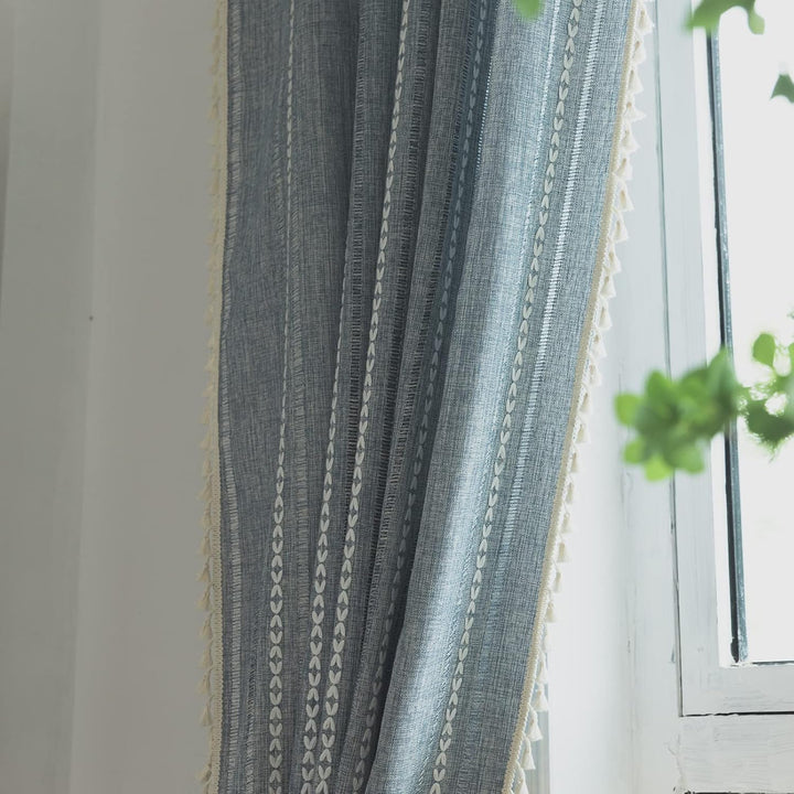 Sutuo Home Boho-Vorhänge für Schlafzimmer, Wohnzimmer, Küche, halbverdunkelnd, französisches Landhau