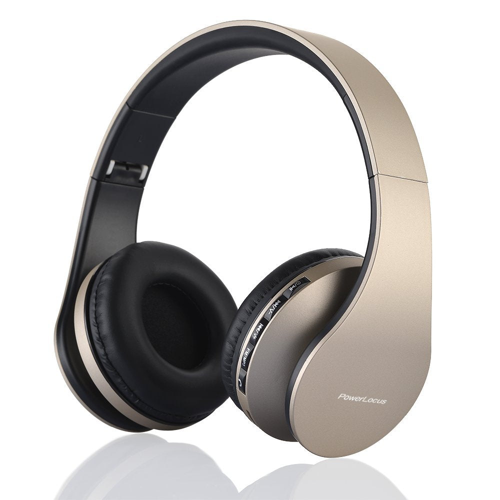 PowerLocus Bluetooth Kopfhörer Over Ear, Kabellose Kopfhörer, HiFi Stereo, Faltbare Kopfhörer mit Mi