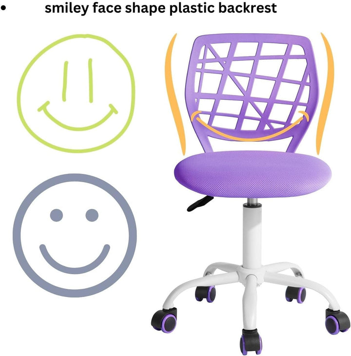FurnitureR 2X Höhenverstellbarer Drehstuhl - Ergonomischer Schreibtischstuhl für Kinder/Jugendliche,