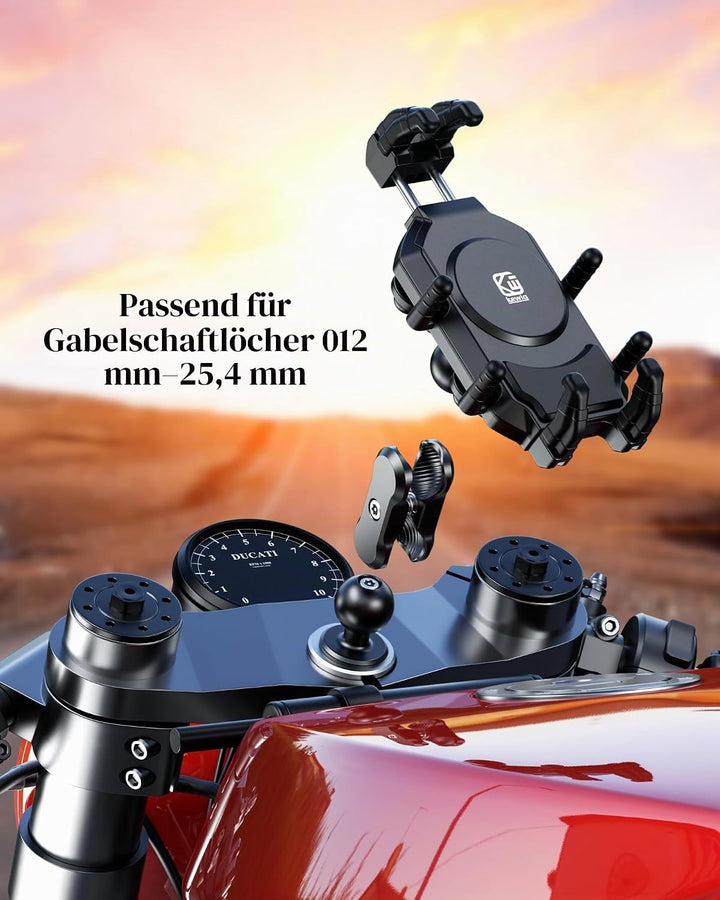 BRCOVAN Motorrad Gabelvorbau Handyhalterung mit Vibrationsdämpfer und Hochgeschwindigkeits-Sicherhei
