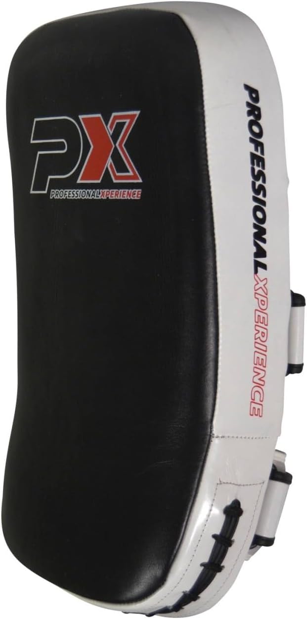 PX Thai Pad (Paar) - Arm Makiwara - Echtleder schwarz-weiss - Schlagpolster, Pratze - Kickboxen, Tha