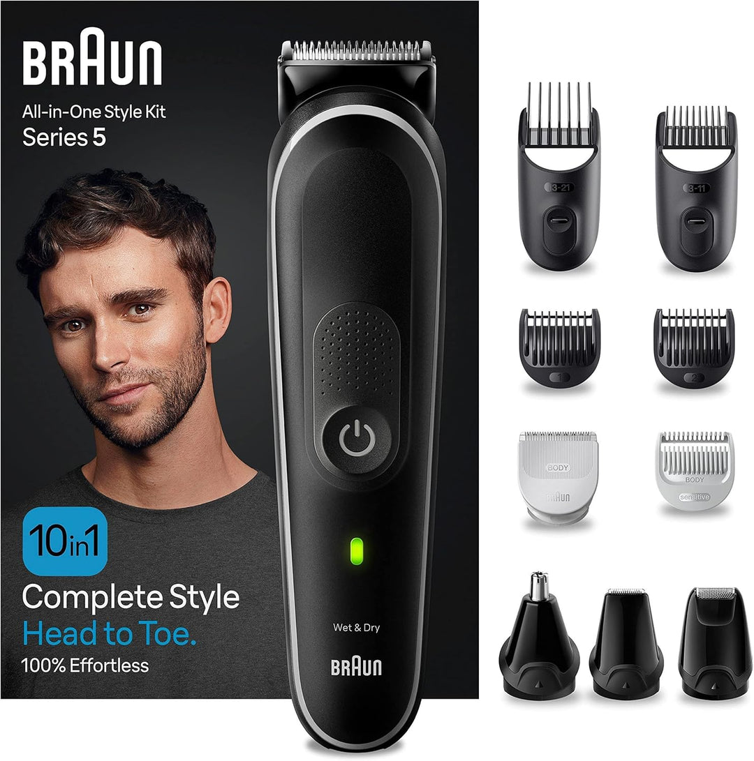 Braun All-In-One Bartpflege Bodygroomer Set, 6-in-1 Barttrimmer, Trimmer/Haarschneider Herren, Haars