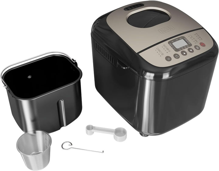 BLACK+DECKER BXBM600E – Brotbackautomat 600W | 500g, 750g & 1kg | 17 Programme für Brot, Joghurt, Ku