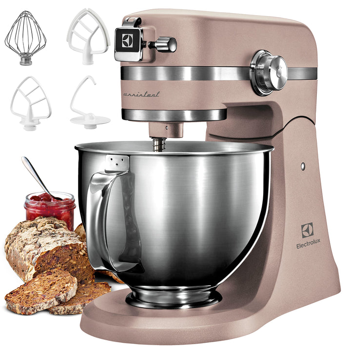 Electrolux EKM5570 Knetmaschine aus Edelstahl, Motor 1200 W und 10 Geschwindigkeiten, mit Schneebese