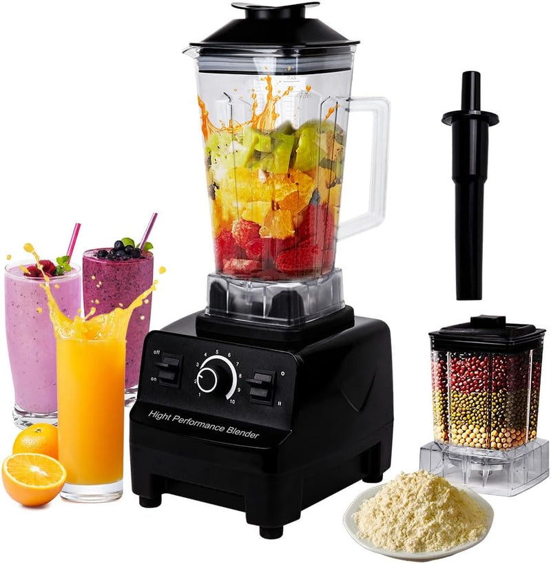 1500 W Standmixer, 2 L professioneller Mixer, Smoothie-Maker-Kombination mit 600 ml Mahlbecher, 6 sc