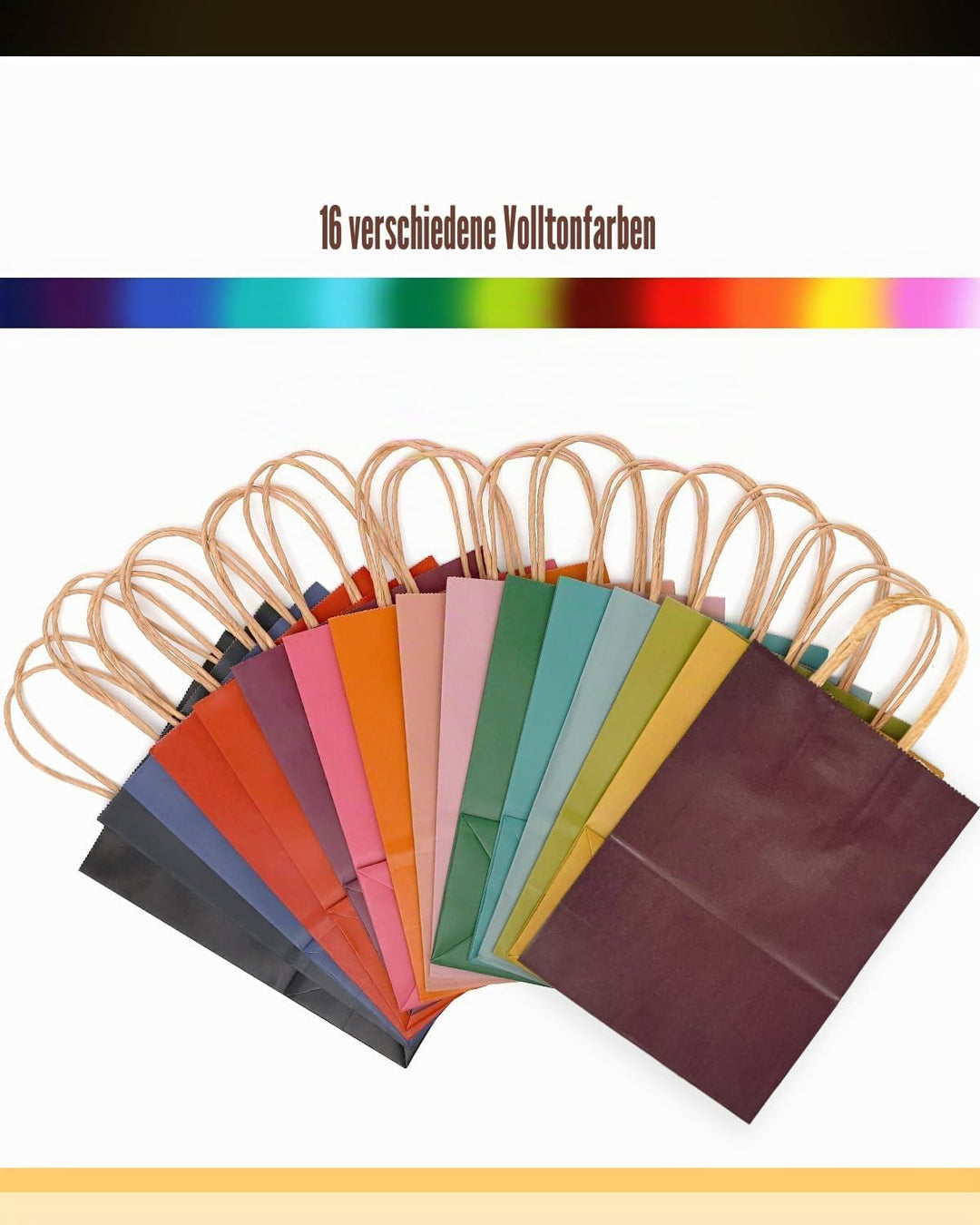 Gcardist Grosse 32Pcs Kraftbeutel Mit Griffen 33x26x13cm Geschenktaschen 16 Verschiedene Senior Farb