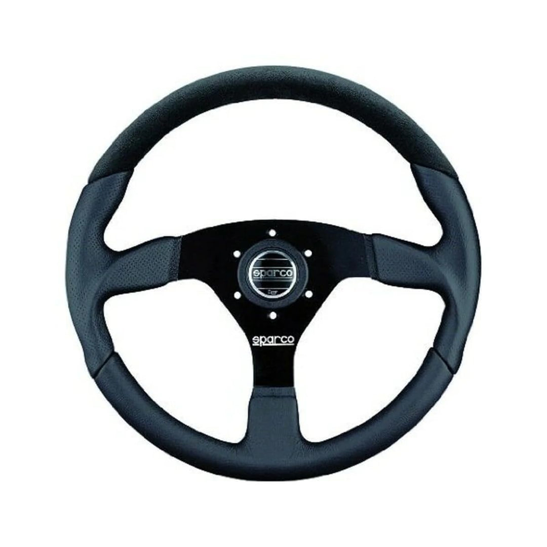 Sparco Universelles Sportlenkrad 'L505' - Schwarz Leder - Diameter 350mm Schwartz, Schwarz