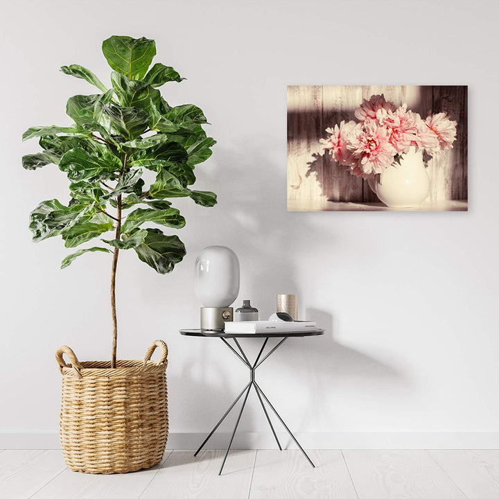 Feeby Wandbild Pflanze Druckbild Leinwandbild Natur Rosa 100x70 cm Leinwandbild 100x70 cm Rosa_C, Le