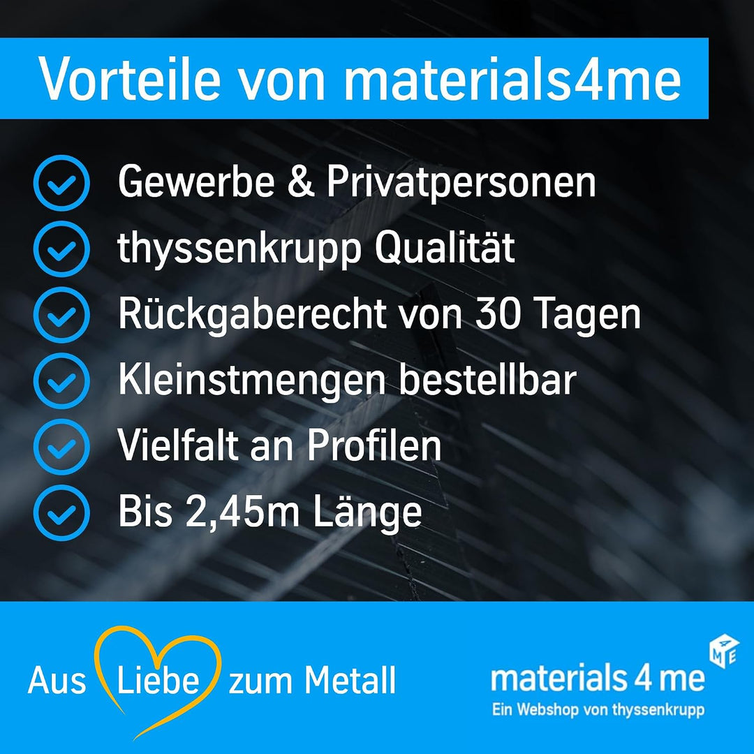 thyssenkrupp Edelstahlrohr Ø 42,4 x 2,6 mm in 1000 mm Länge | Rundrohr Edelstahl V2A geschweisst | W