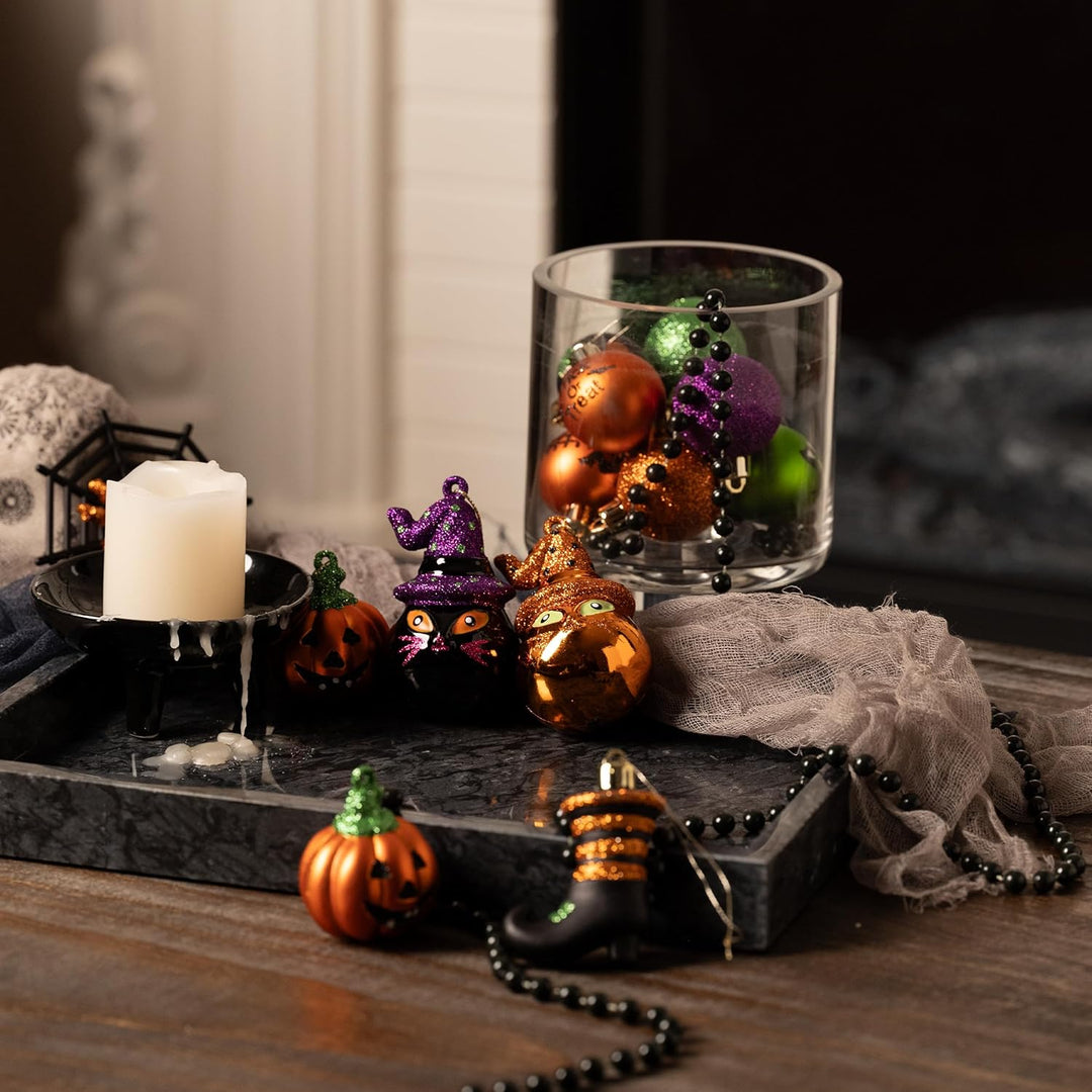 Valery Madelyn 24 Stücke Halloween Kugeln Ornamente, Freche Dekorative Bruchsichere Halloween Hängen