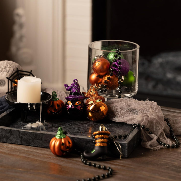 Valery Madelyn 24 Stücke Halloween Kugeln Ornamente, Freche Dekorative Bruchsichere Halloween Hängen