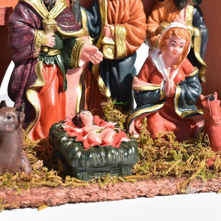 Generisch Weihnachtskrippe Set - Jesus Geburtsfiguren Dekoration - Weihnachtskrippe Aus Holz Set | F