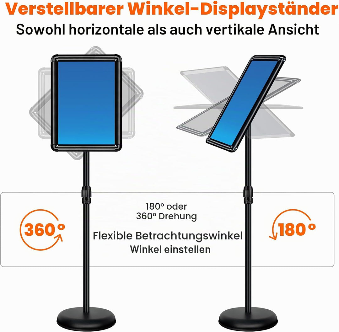 VAIIGO A4 Infoständer Höhenverstellbar Aluminium DIN A4 Plakatständer Informationsständer Präsentati