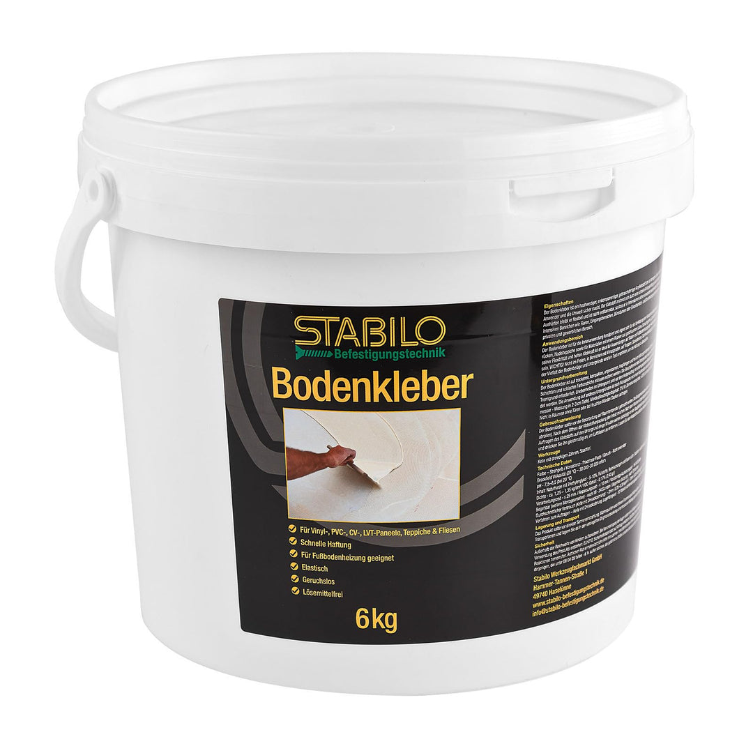 Bodenkleber 6kg | Kleber für Vinyl, Teppich, PVC und andere verschiedene Bodenbeläge