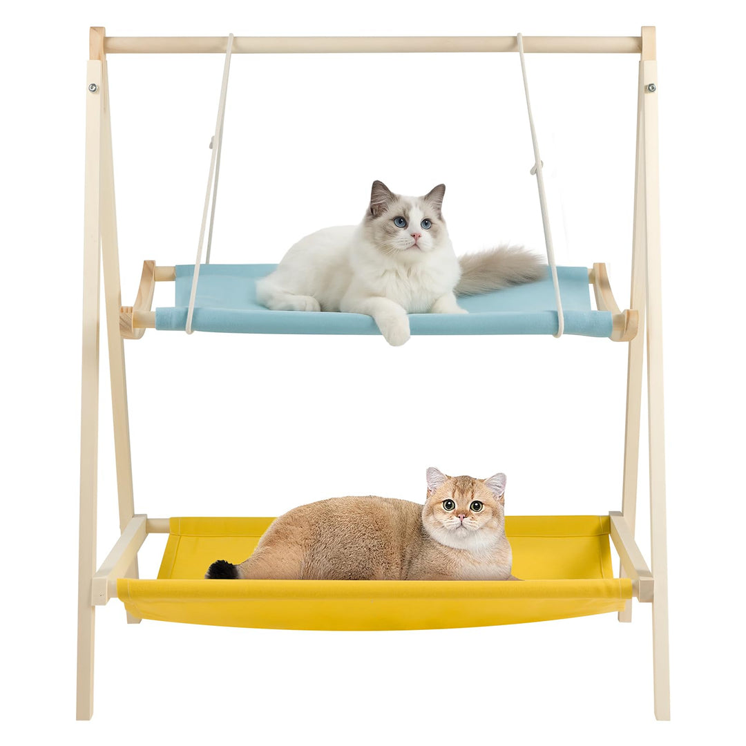 Katzenbett Hängematte Katzenbetten Holz Doppelstock Haustier Katzenmöbel Hängematte für Katzen &amp; Kle