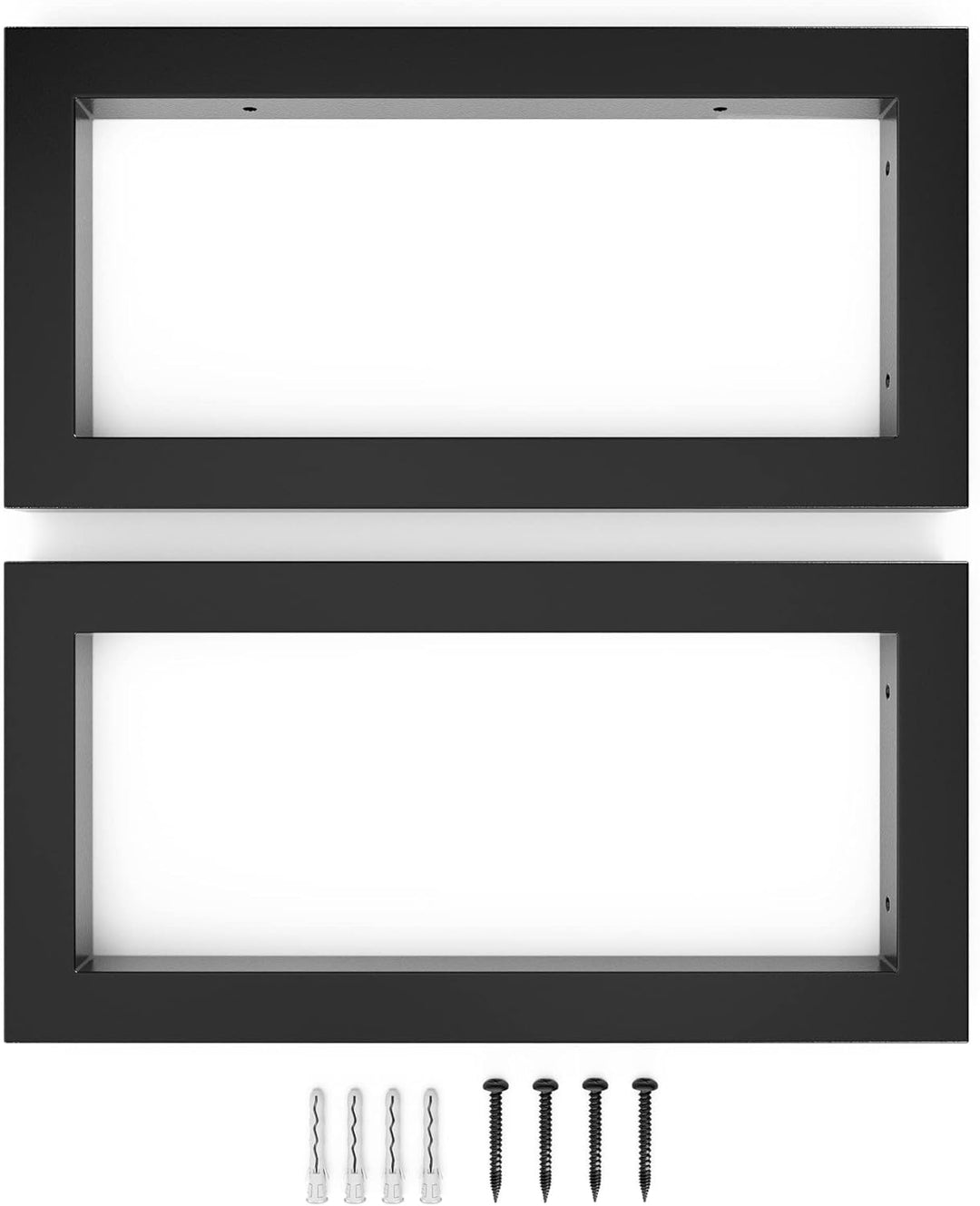 2x sossai® Stahl Waschtischkonsole 40 cm, schwarzmatt für Waschbecken Waschtisch, 40 cm
