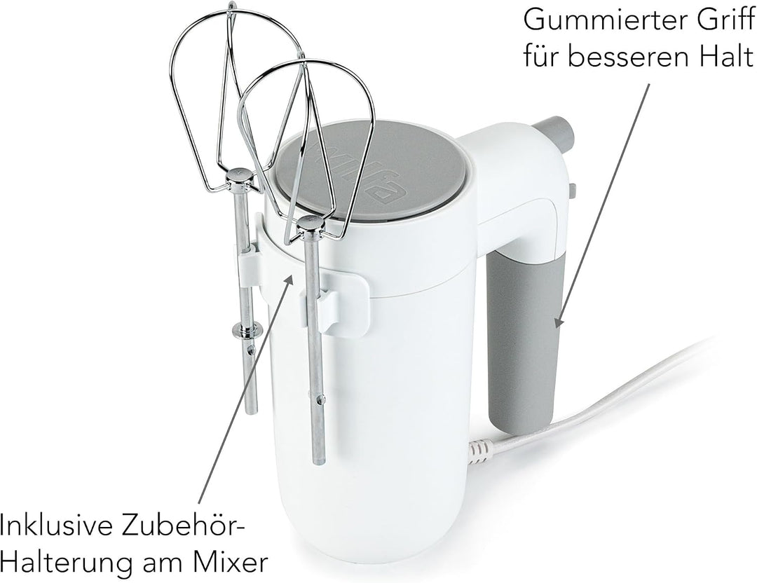 Wilfa Handmixer Easy Mix 350 I 350 Watt I 5 Geschwindigkeiten I Boost-Funktion und Auswurf-Funktion