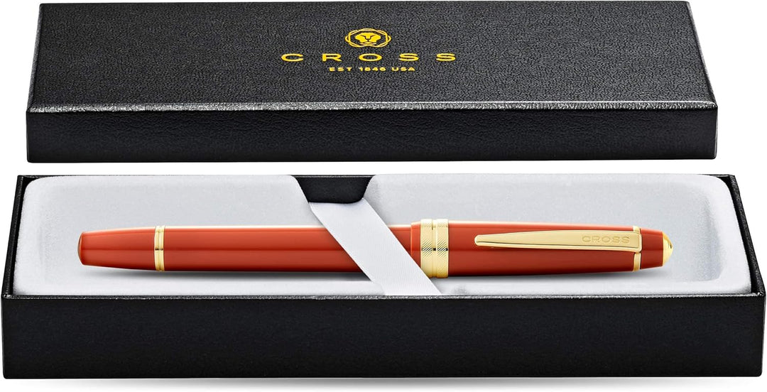 Cross Bailey Light Füllfederhalter (Federstärke M, inkl. Geschenkverpackung) Bernstein-Lack mit gold