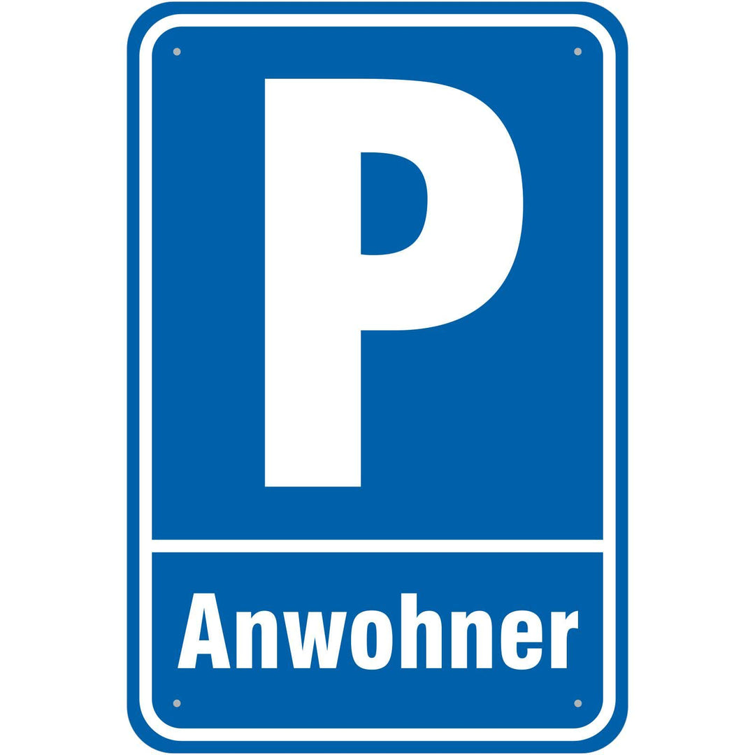 Schild Parkplatz/Parken Anwohner aus Aluminium-Verbundmaterial 3mm stark 40 x 60 cm Schild 40 x 60 c