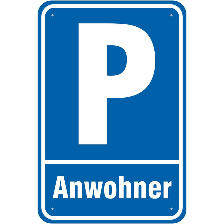 Schild Parkplatz/Parken Anwohner aus Aluminium-Verbundmaterial 3mm stark 40 x 60 cm Schild 40 x 60 c