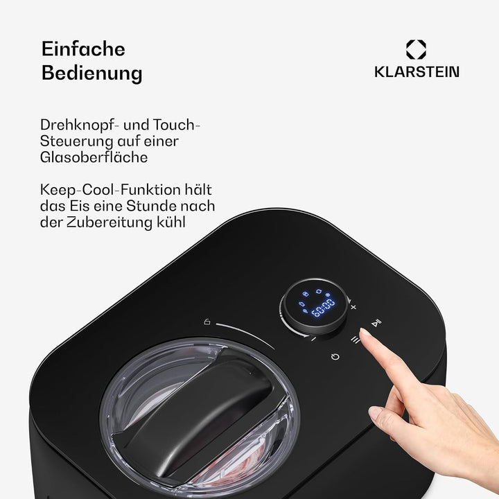 Klarstein FrostFusion Eismaschine mit Kompressor – 1L Edelstahlbehälter, 3 Modi für Eis, Slushie & J
