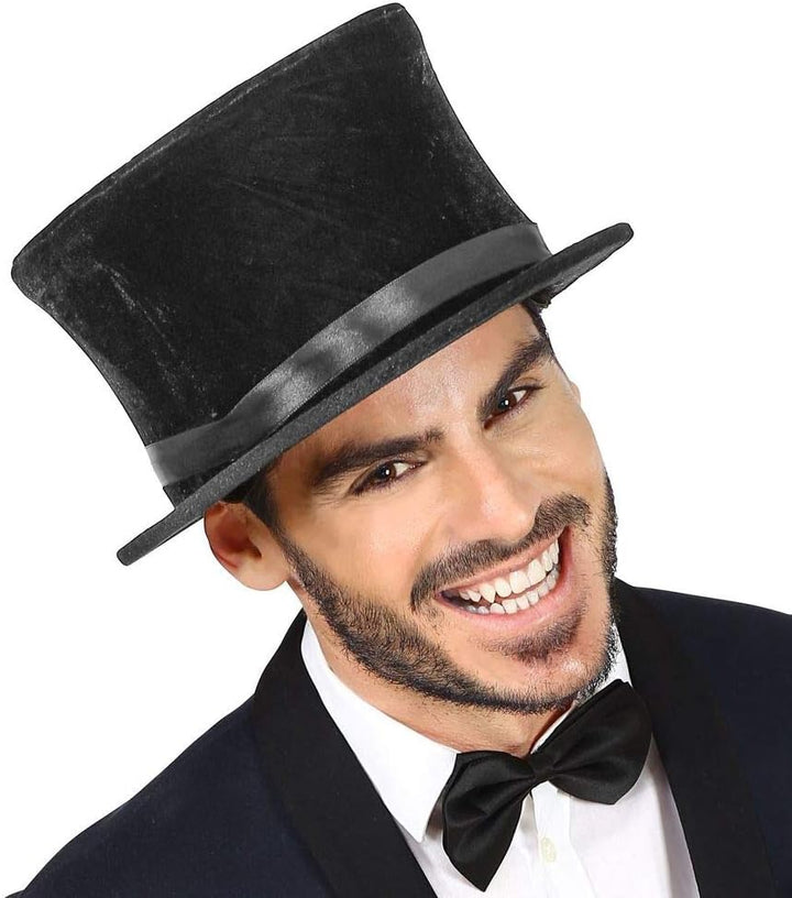 shoperama Samt-Zylinder klappbar Schwarz Damen Herren Gr. 57-60 Chapeau Claque Klappzylinder Hut Zau