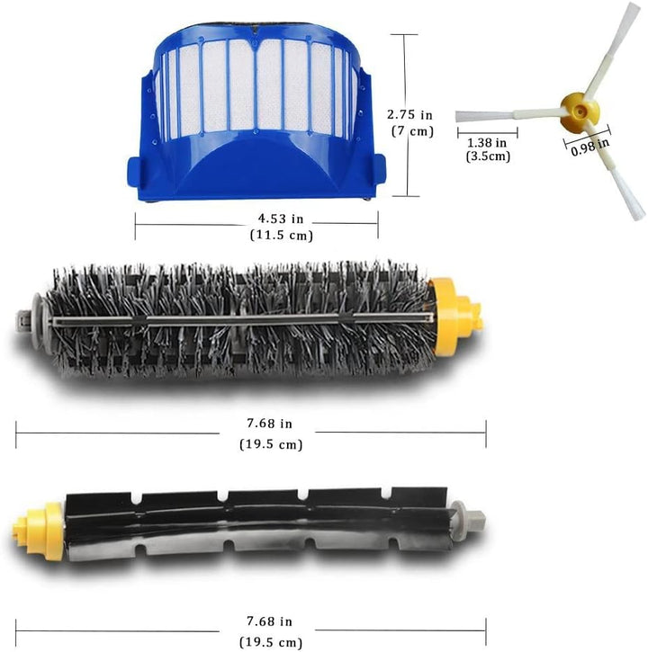 Ersatzteile, kompatibel mit iRobot Roomba 675 677 671 655 645 Robotik, Filter, Seitenbürste, Borsten