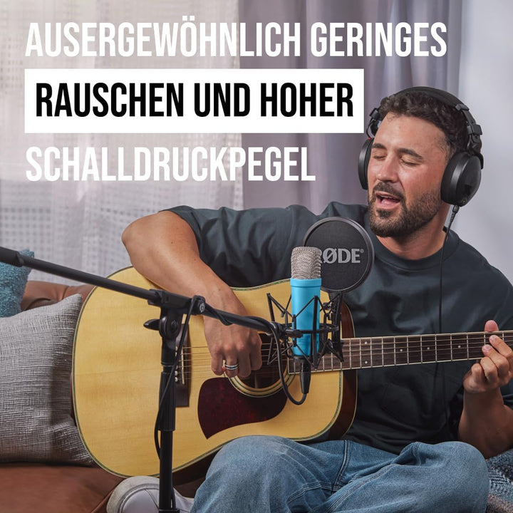 RØDE NT1 Signature Series Grossmembrankondensatormikrofon mit Schockhalterung, Popschutz und XLR-Kab