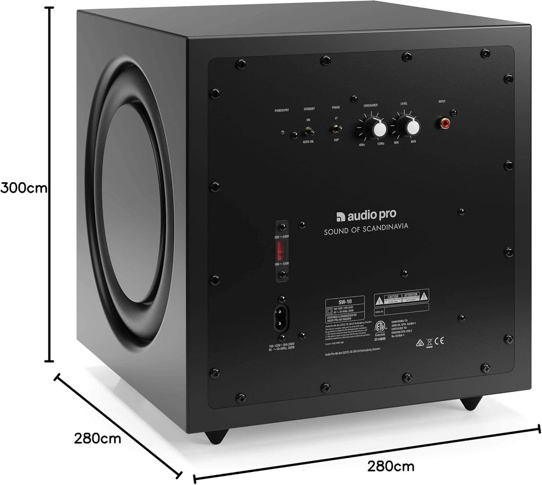 Audio Pro SW-10 - Aktiv Subwoofer mit Bassreflex & Verstärker 200W Digital Klasse D - Home Entertain