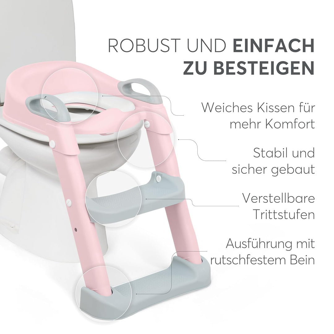 KikkaBoo Toilettensitz für Kinder mit Treppe LEA, Toilettentrainer, Zusammenklappbar & einstellbar,