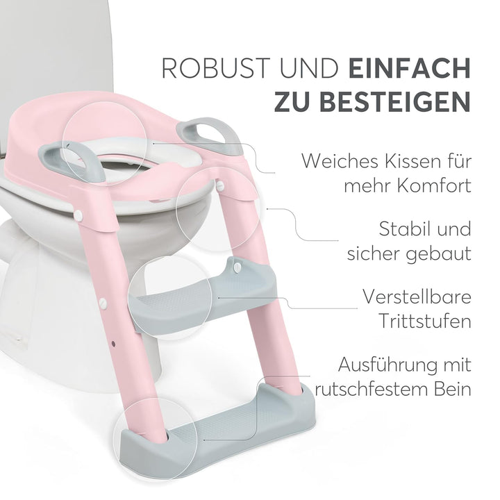 KikkaBoo Toilettensitz für Kinder mit Treppe LEA, Toilettentrainer, Zusammenklappbar & einstellbar,
