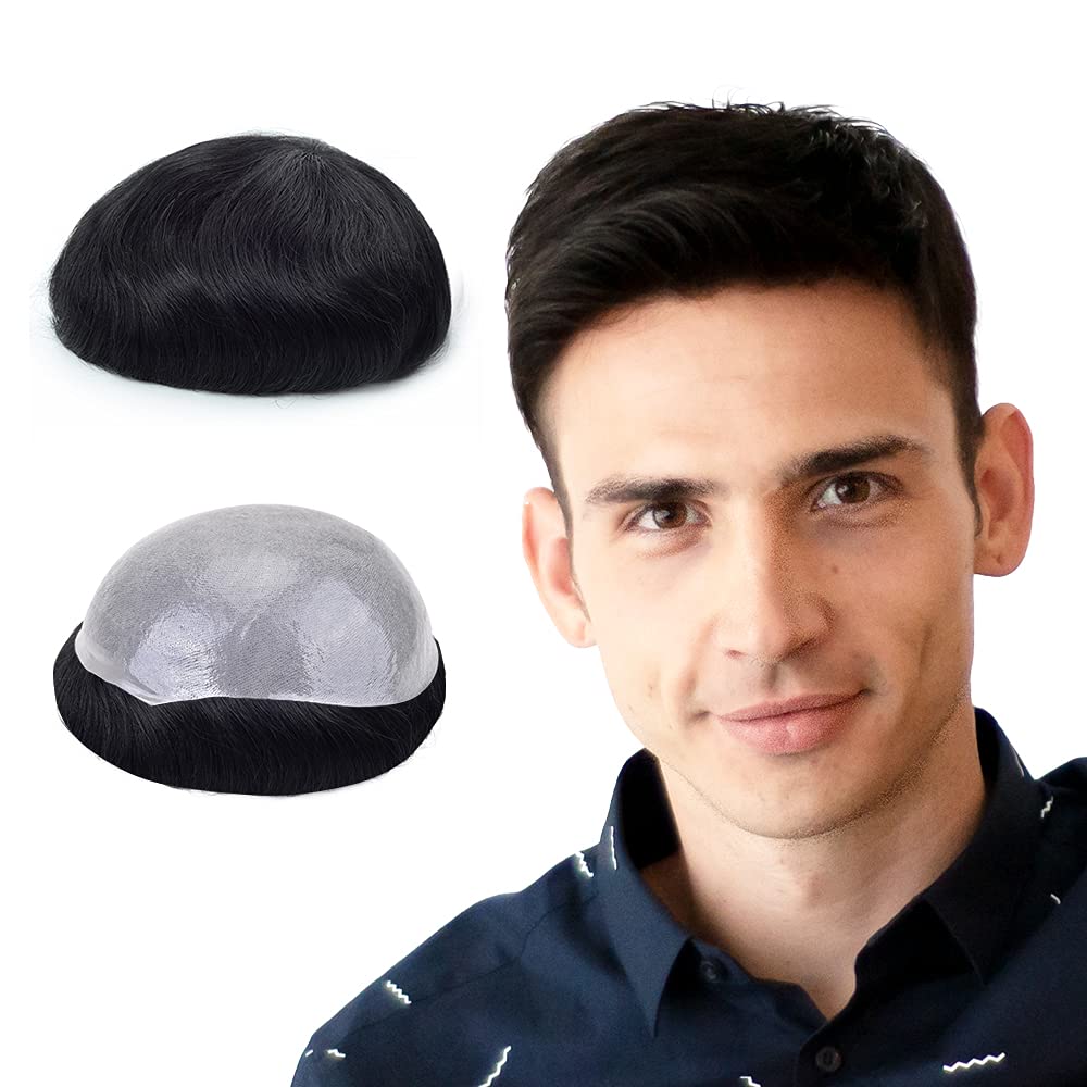 Lordhair Perücke Männer,Realität Toupet,0,06 mm Alle V-Looped Dünnes,Haarfreestyle,Natürlich eng anl