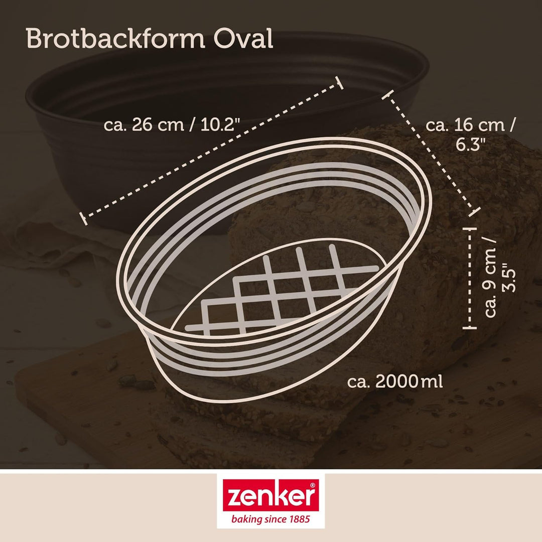 Zenker Brotform oval BLACK METALLIC, Brotbackform mit keramisch verstärkt Antihaftbeschichtung, Kuch