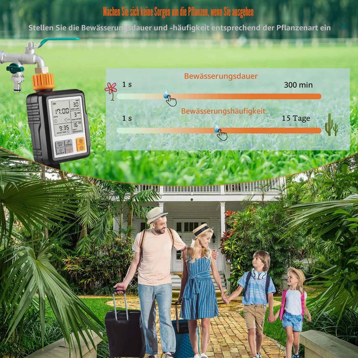 Johgee Bewässerungscomputer, Garten Bewässerungsuhr mit Zeitgesteuerter Bewässerung, Regenverzögerun