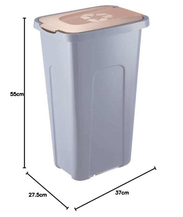 PAFEN Grosser Mülleimer 30l mit Deckel – Abfallbehälter 550 x 275 x 370mm - Abfalleimer für Trennen