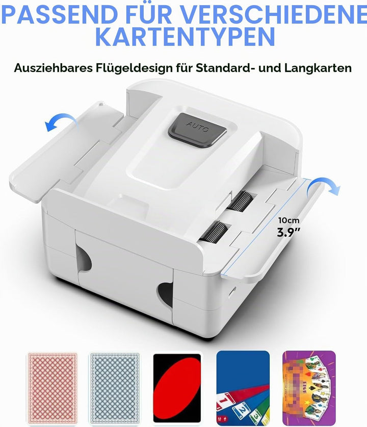 Kartenmischmaschine, Automatischer Kartenmischer für 1–2 Decks, Wiederaufladbarer Kartenmischer mit