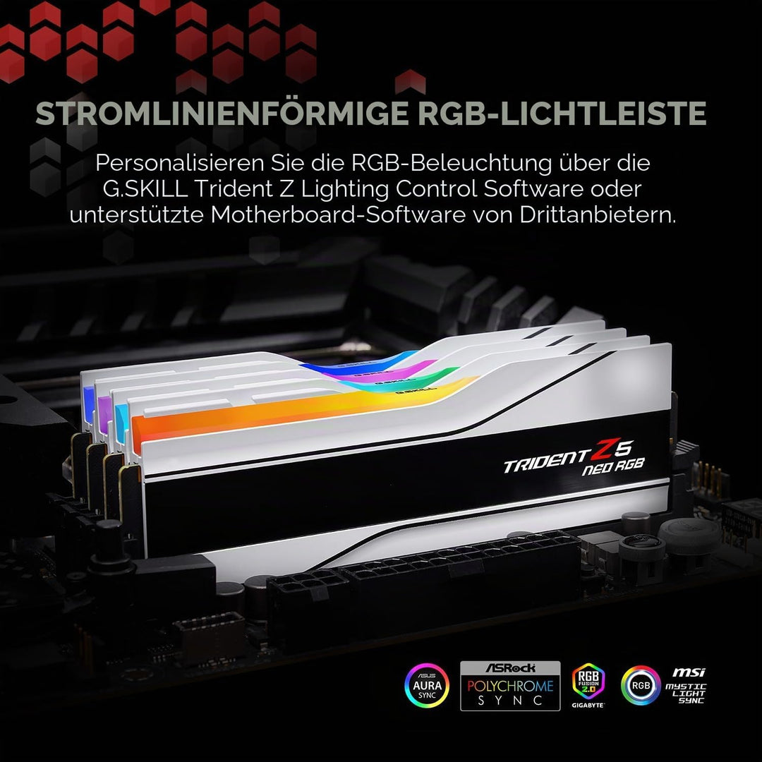 G.SKILL Trident Z5 Neo RGB Serie (AMD Expo) DDR5 RAM 64 GB (2 x 32 GB) 6000MT/s CL30-36-36-96 1,40 V