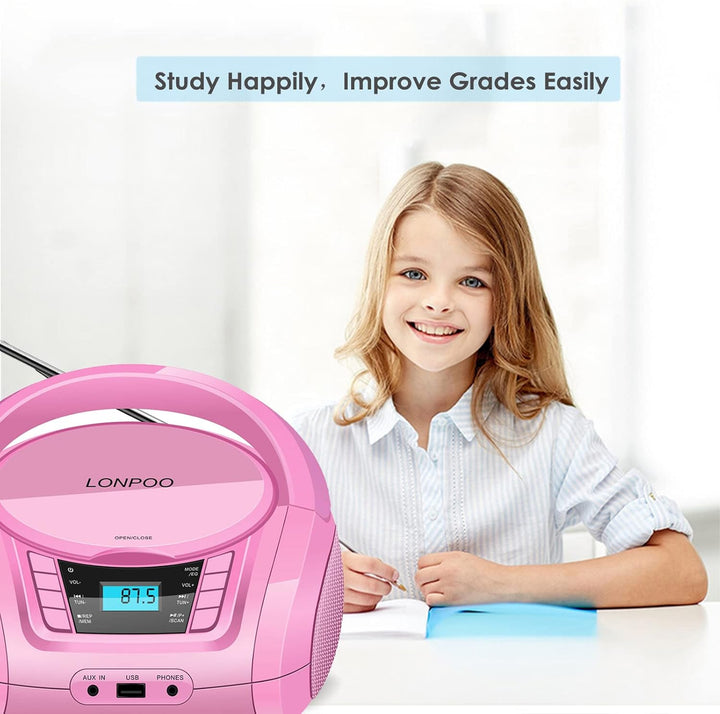 Portable CD Player Stereo Boombox (Rose 03), rose 03