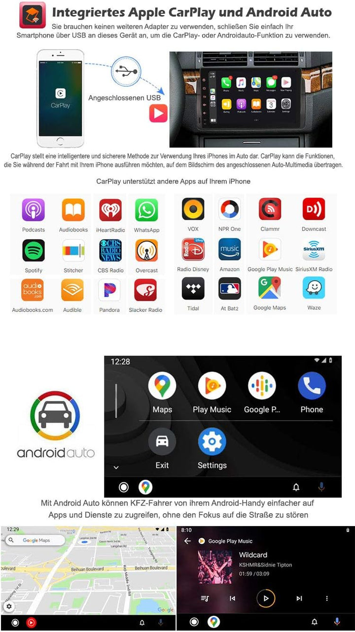 Erisin Android 11.0 8-Kern 9 Zoll Autoradio Mit GPS für BMW 3 Serie E46 M3 Rover 75 MG ZT Unterstütz