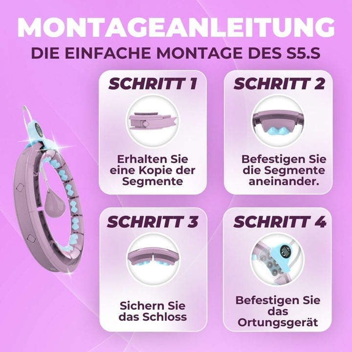 Swiss Activa+ Smart Hula Hoop mit Zähler- Hula Hoop der Nicht runter fällt - Smart Hula Hoop Reifen