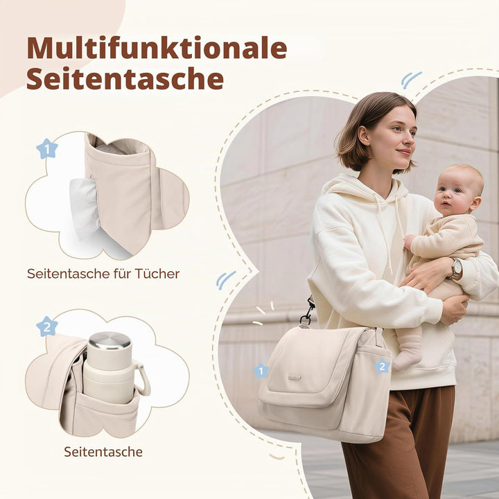 22L Puffer Wickeltasche Tragetasche, grosse Kapazität Baby Wickeltasche Reisetaschen Umhängetasche K