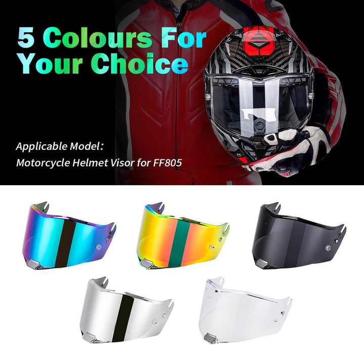 VCOROS Helmvisier für FF805 Thunder Carbon,Motorradhelm Visier,Motorrad Vollgesichtshelm Windschutzs