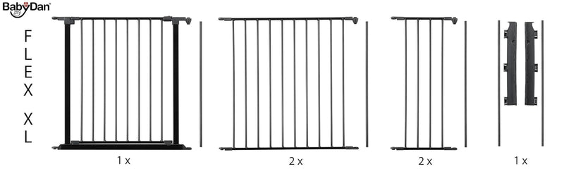 Baby Dan Flex Sektion/Verlängerung, Anthrazit, 72 cm: für Schutzgitter Flex M / L / XL/ XXL sowie La