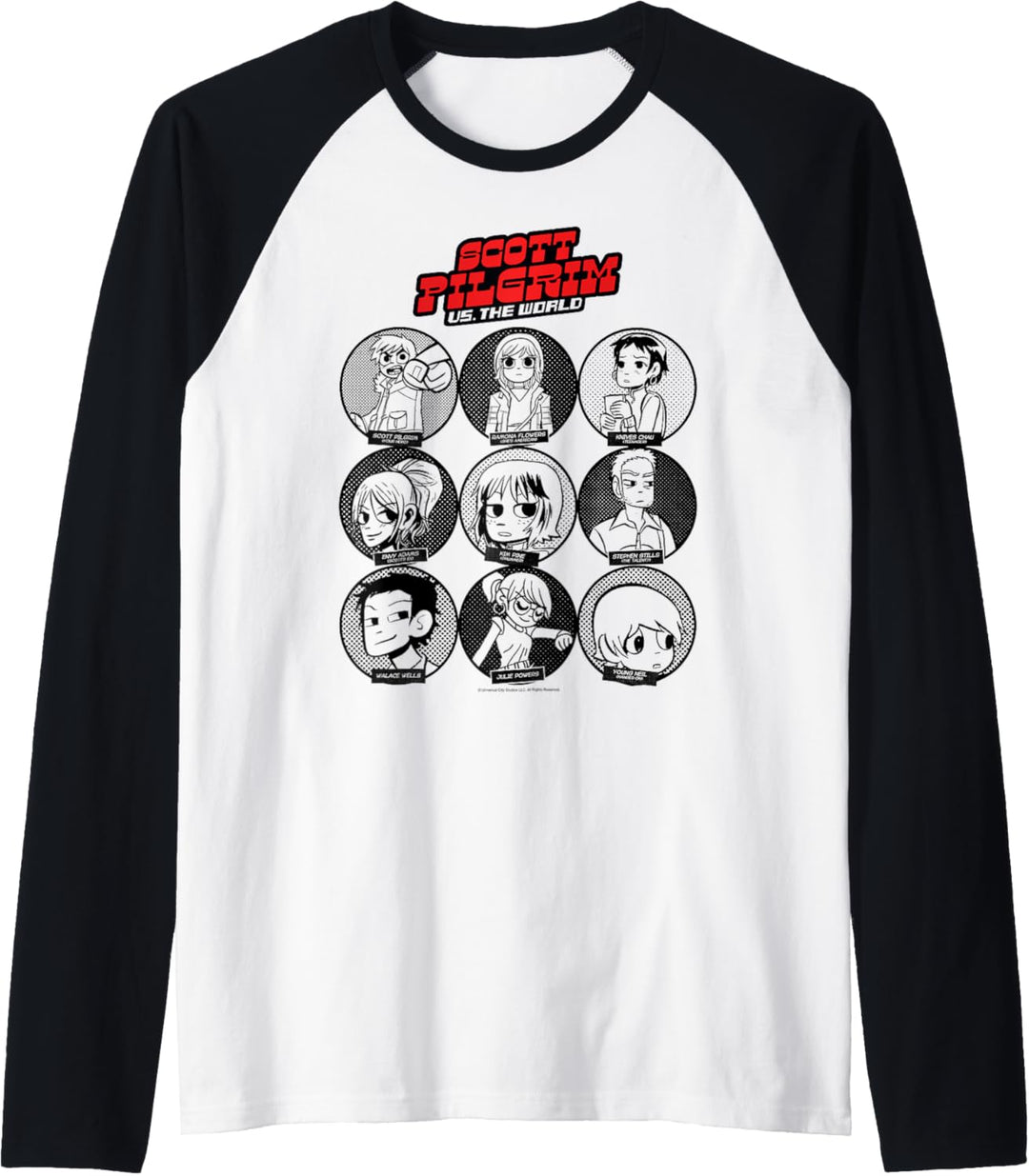 Scott Pilgrim Vs. The World Comic Character Box Up Raglan