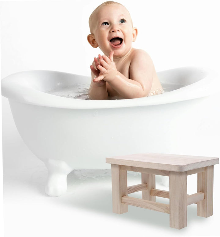 STOBAZA Kleiner Hocker Vielseitig als Sitz und Fussbank Kompakt Leicht für Schuhwechsel Zuhause und